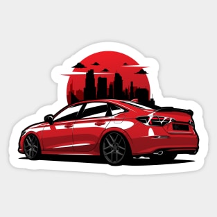 Red Civic SI City Sticker